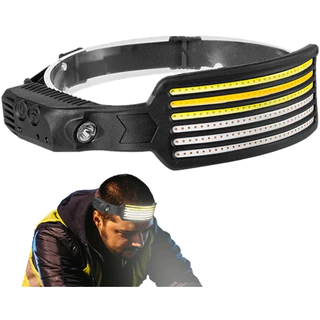 Lanterna de Cabeça Potente - Farol Ultraleve Confortavel Com Fita Led e Sensor de Movimento Acessórios de Acampamento, Equipamentos para Caminhadas, Pesca