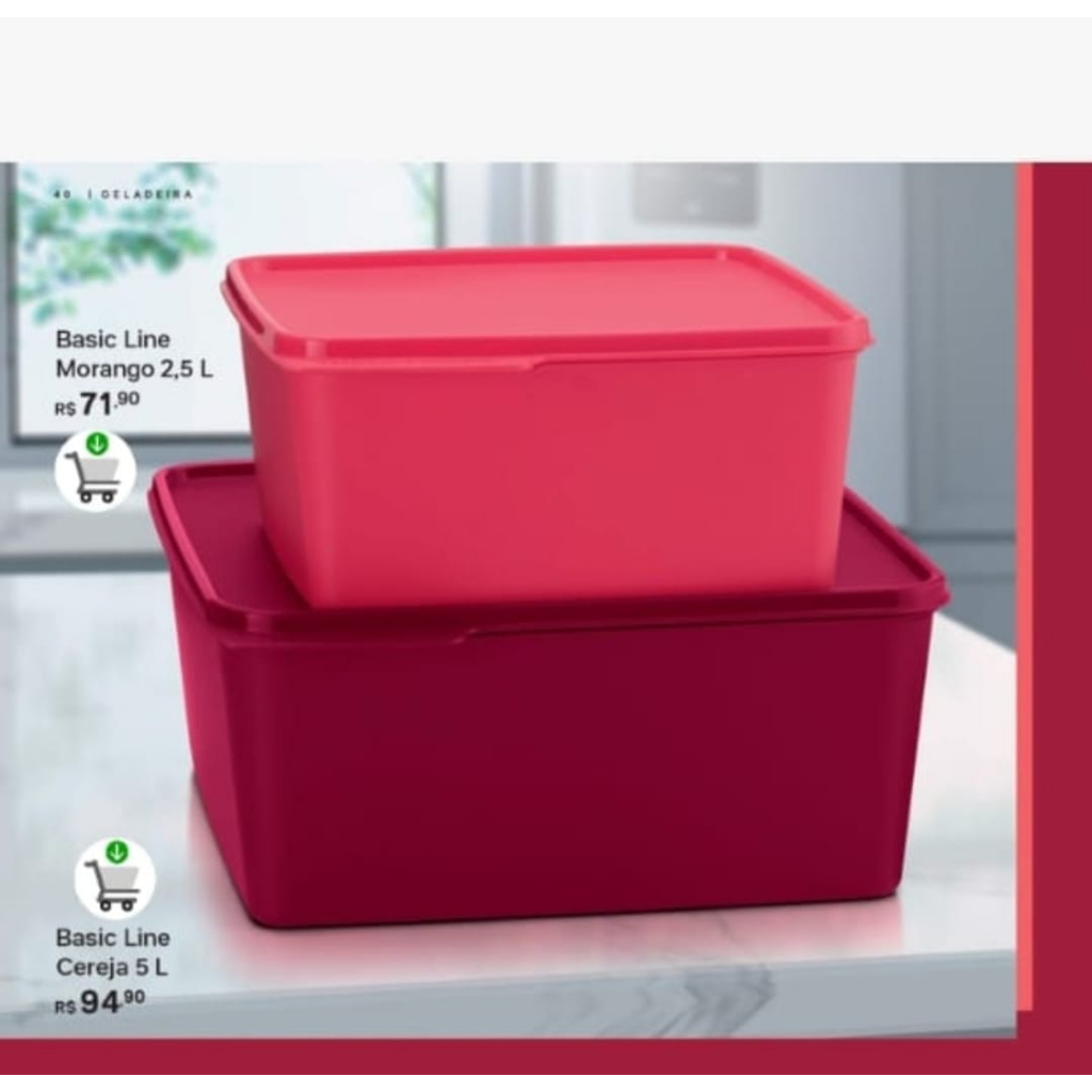 Basic Line Tupperware 2,5 litros e 5 litros Tupperware | Shopee Brasil