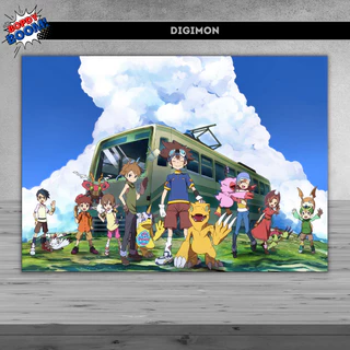 Digimon Adventure Placa decorativa mdf quadro decoração parede presente / Série Animada / Agumon