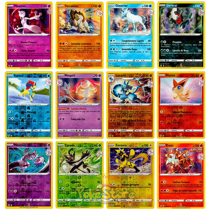 Kit com 10 Cartas Douradas Pokémon - Takara Tomy - Deck de Cartas