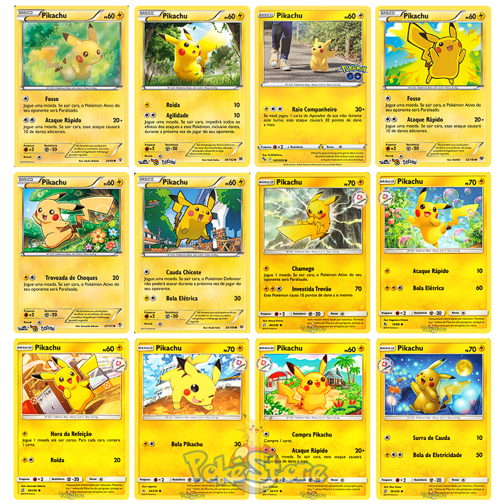 10 Cartas Pokémon originais Copag para coleção + 1 carta Pikachu