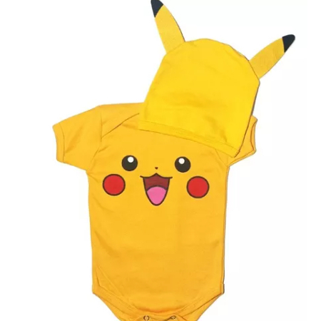 Touca Bebê Pikachu Pokemon Elétrico Festa Fantasia Mesversário