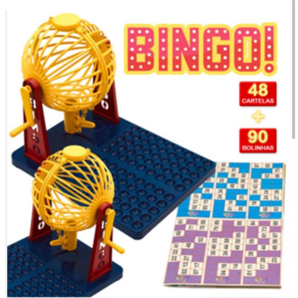 Jogo Bingo Lotto Infantil Com Globo Marcadores E 48 Cartelas