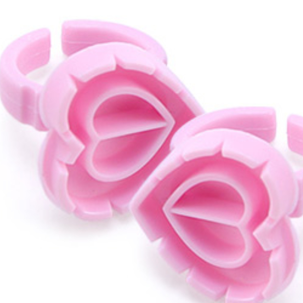 100 Anel Batoque Porta Cola Para Extensão De Cilios- Coração