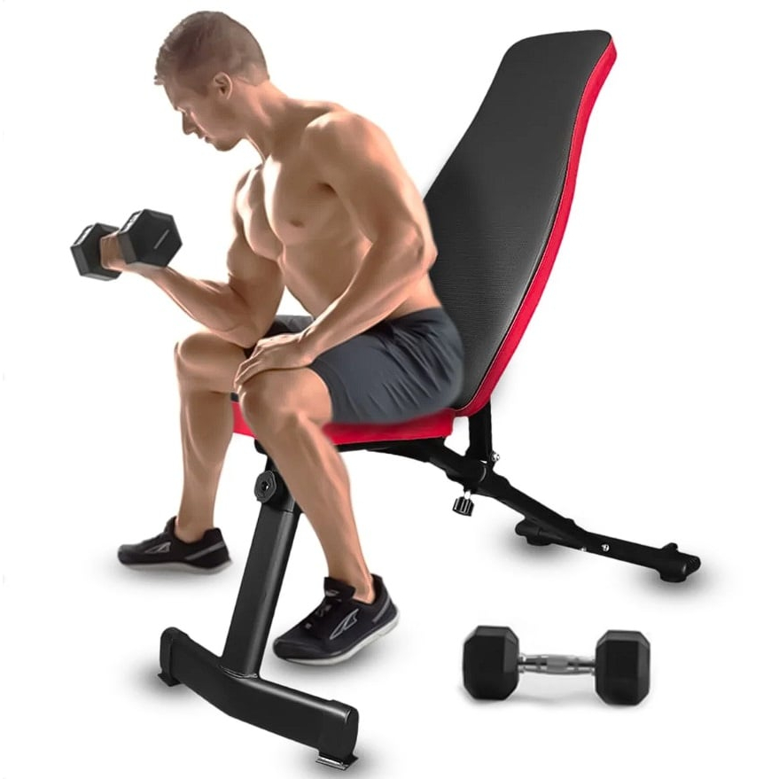 Banco de peso ajustável para casa com placa supina e suporte para halteres  para musculação abdominal, equipamento de exercício supino perfeito :  : Esporte