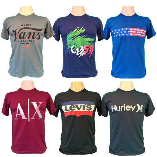 Kit 05 Camisetas Camisas Blusa Masculinas Multi marcas