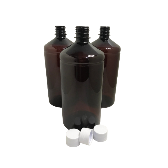 10 GARRAFAS AMBAR PET 1 LITRO COM TAMPA LACRE