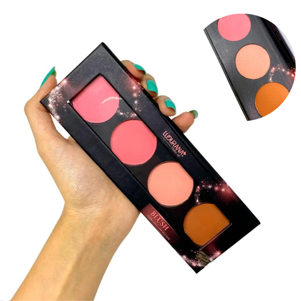 PALETA DE BLUSH E CONTORNO 4 CORES LUDURANA | Shopee Brasil