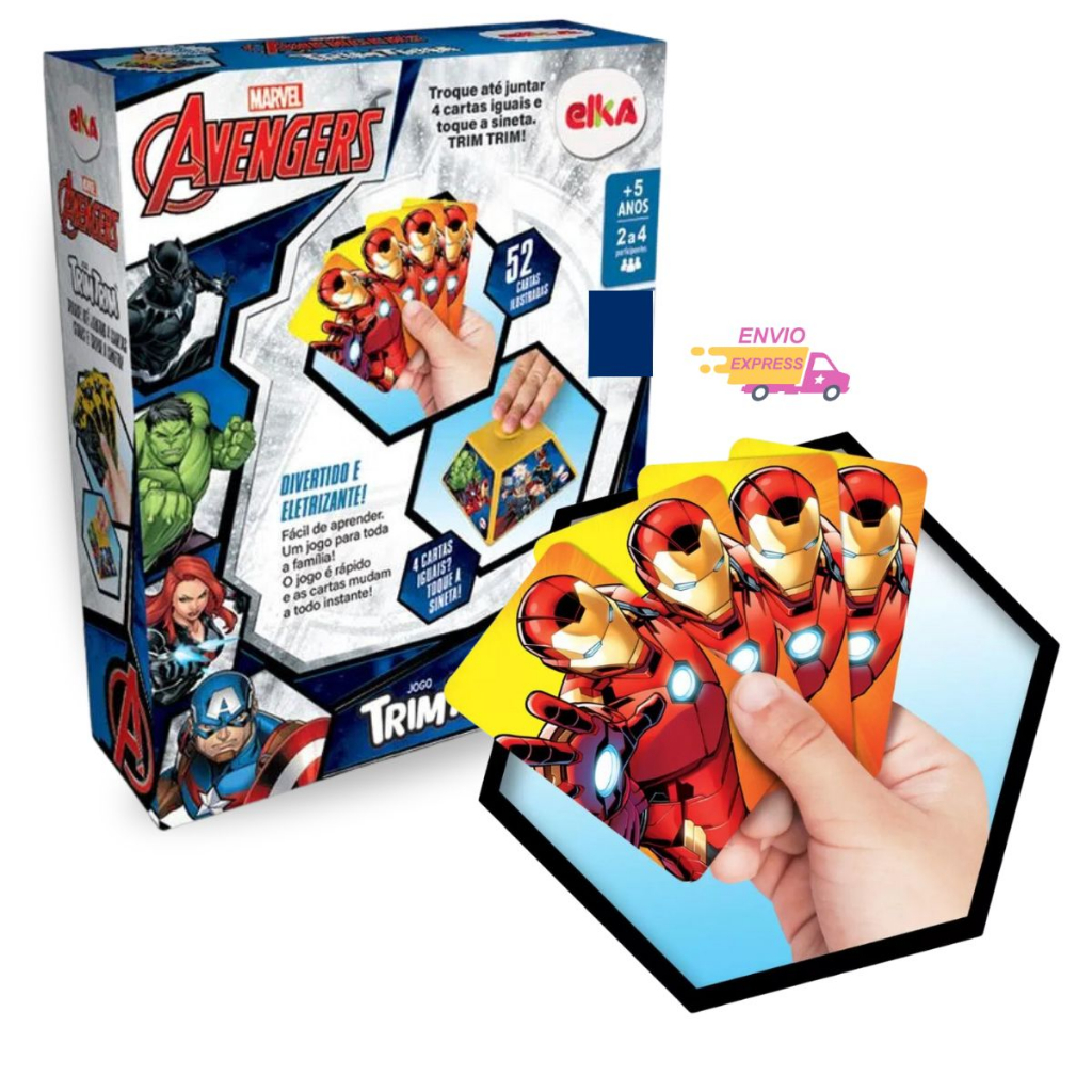 Jogo de Cartas - Marvel - Os Vingadores - Rank - 2 Jogadores ou Mais - Elka