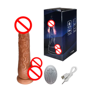 Prótese Pênis Com Vibro e Ventosa Controle Remoto Função Telescópico Balançar e Aquencimento YJ-02