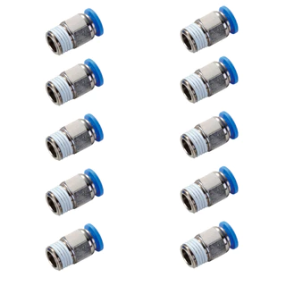 10 Un Conexão Pneumática Engate Rápido Reta Macho 1/4 Npt X 6mm