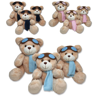Trio Urso Articulado Aviador Para Nicho Decoração Infantil Antialérgico