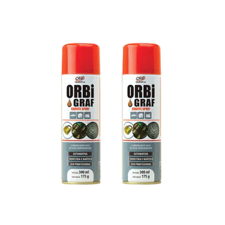 Kit 2 Lubrificantes Seco em Spray Grafite 175g 300ml Orbi
