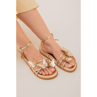 Sandália Birken Feminina Papete Borboleta Virginia Birken Strass Amarração
