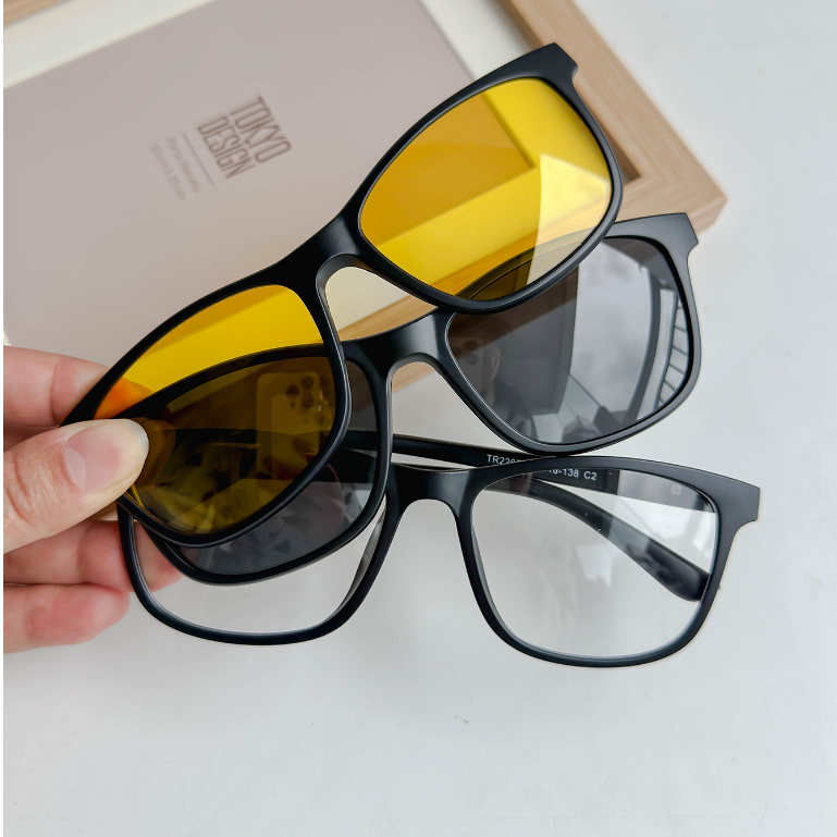 Armação De Grau Masculino Clipon 3 Em 1 um espelho plano+dua lentes 2267