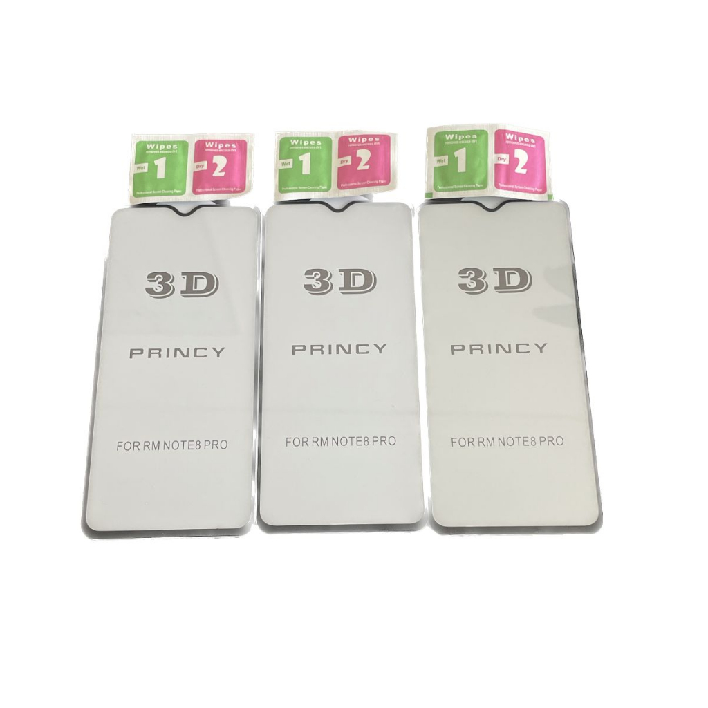 Conjunto de 3 Películas 3D para Redmi Note 8 Pro + Kits de Limpeza da Tela