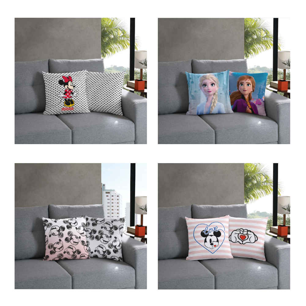1 Capa De Almofada Personagens Disney 45x45