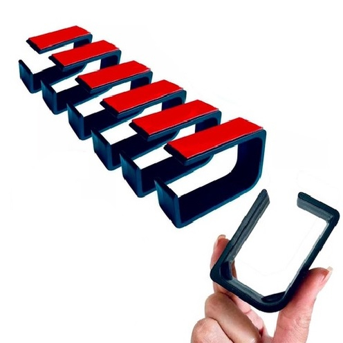 Kit 6 Organizador Fixador Cabos Passa Fio Oculto Baixo Mesa - Preto