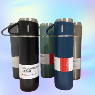 Garrafa Térmica Inox nome STAN 500ml P/ Café Com Tampa Copo Top Colorida