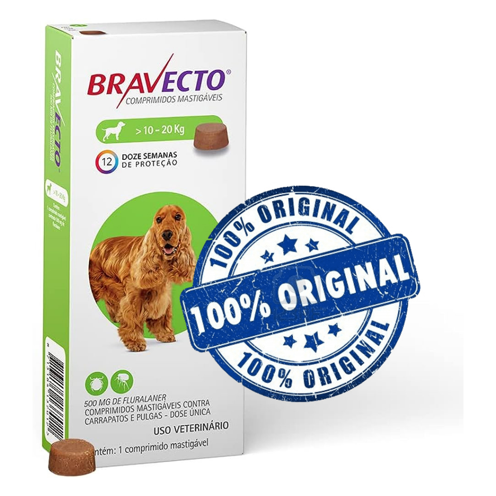 Antipulgas e Carrapatos MSD Bravecto para Cães de 10 a 20 Kg 1 ...