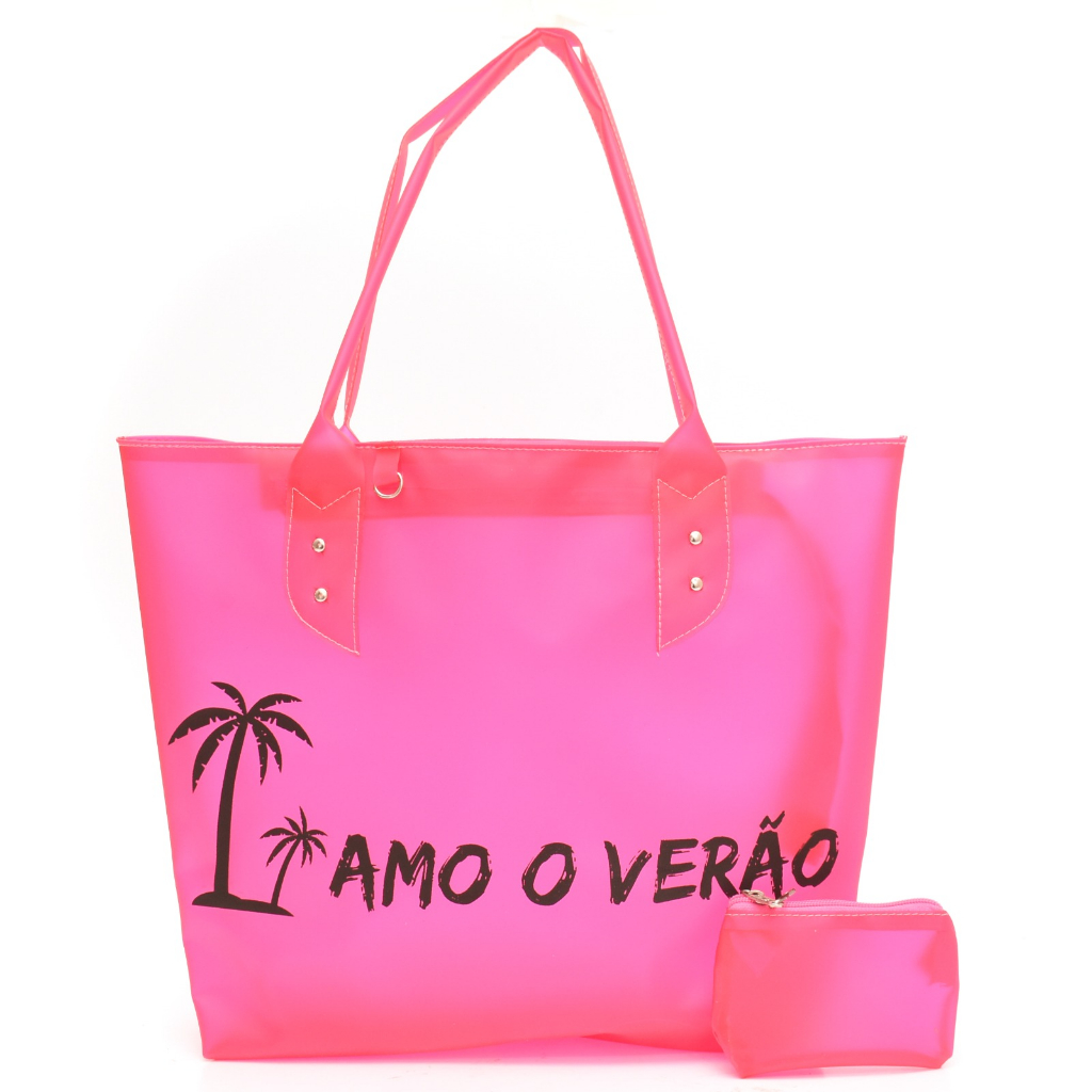 Bolsa de Praia com Necessaire em Silicone Laranja, Guaili