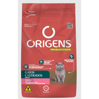 Ração Origens Gatos Castrados Sabor Salmão 10,1kg Adimax