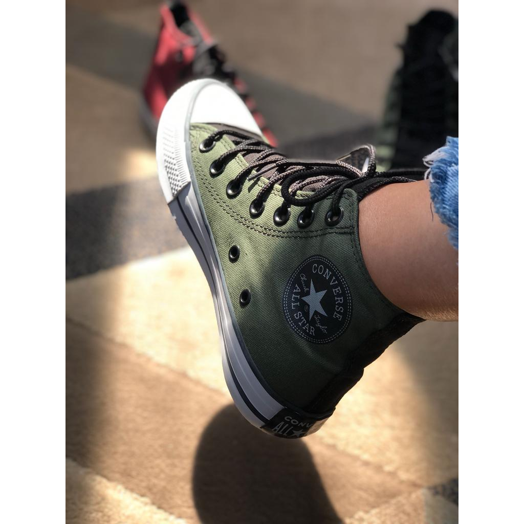 All star cano medio best sale verde militar