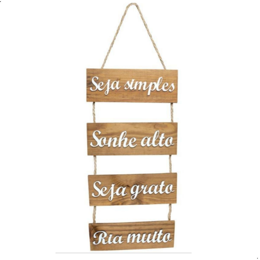 Placa Decorativa em MDF Seja Simples Sonhe Alto Seja Grato Ria Muito ...