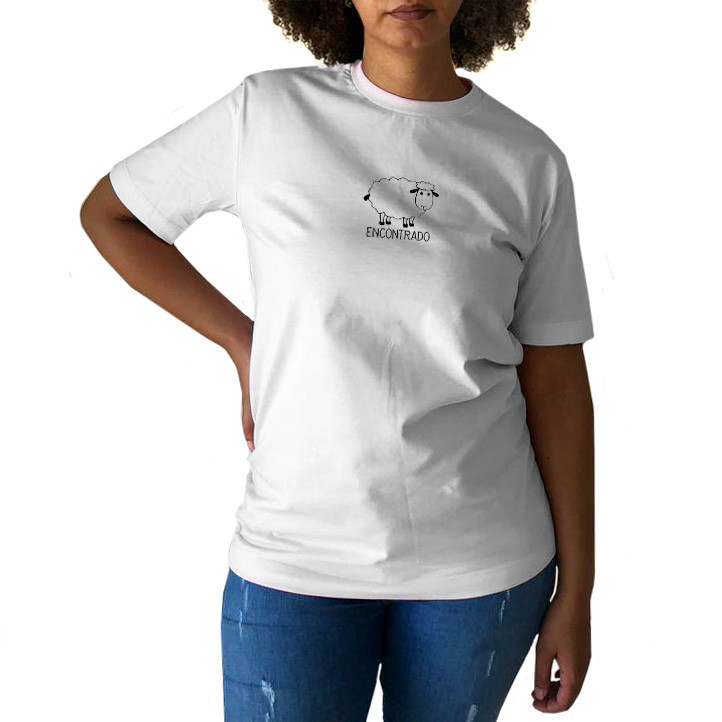 T-shirt Evangélica Encontrada/Ovelha Exclusiva Premium Estampa Personalizada