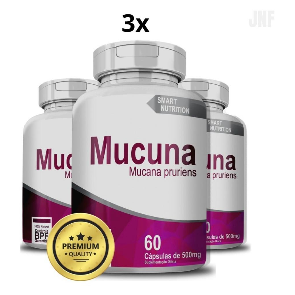 Kit 3 Mucuna - 500mg 60 cápsulas