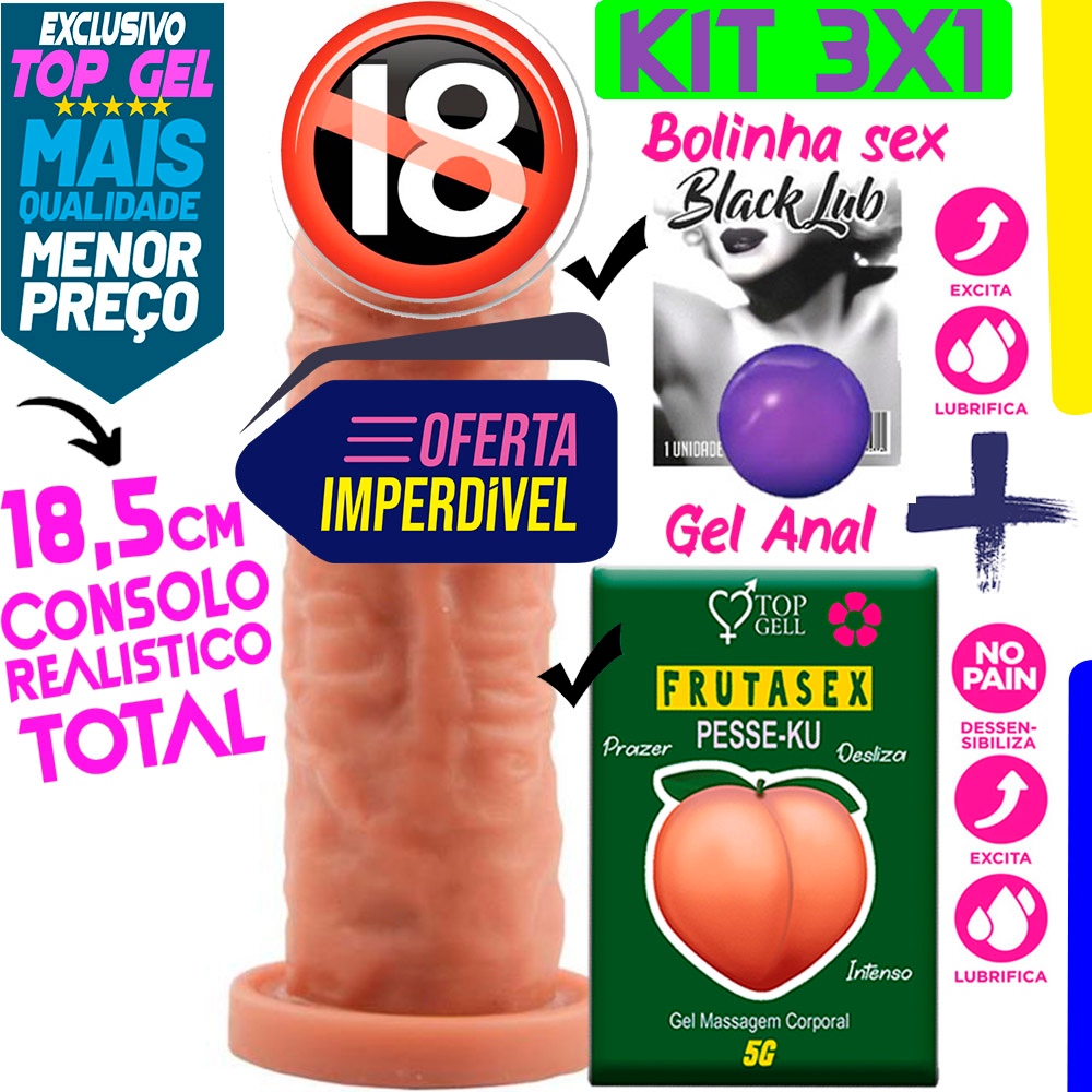 Penis de Borracha Consolo kit c/ gel anal EróticoS Pinto Sexy 18,5x4,5cm  Produtos Sex Shop pênis Brinquedos sexuais casal e adultos | Shopee Brasil