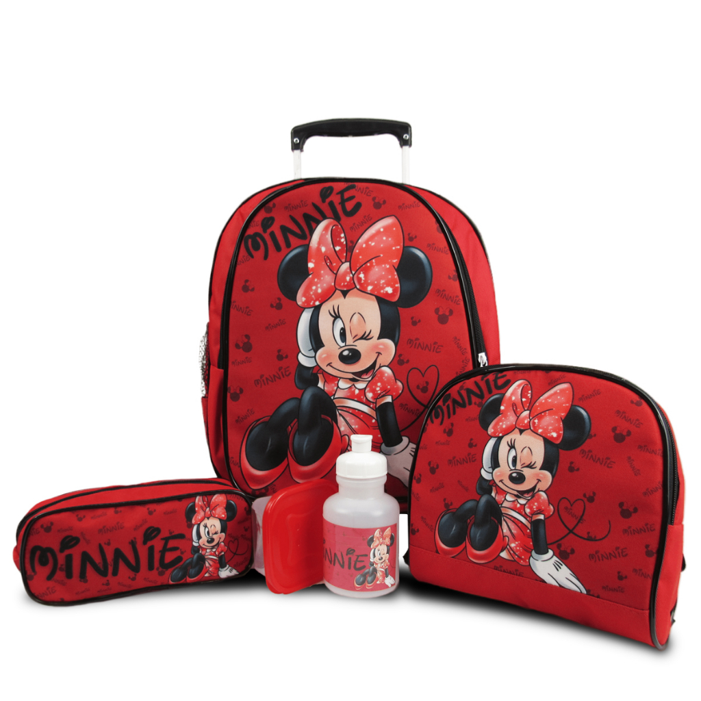 Kit Mochila Minnie Infantil Rodinhas Tam M Shopee Brasil