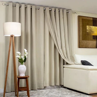 Cortina Voil Flame Linho com forro Blackout 6,00 x 2,70 Metros