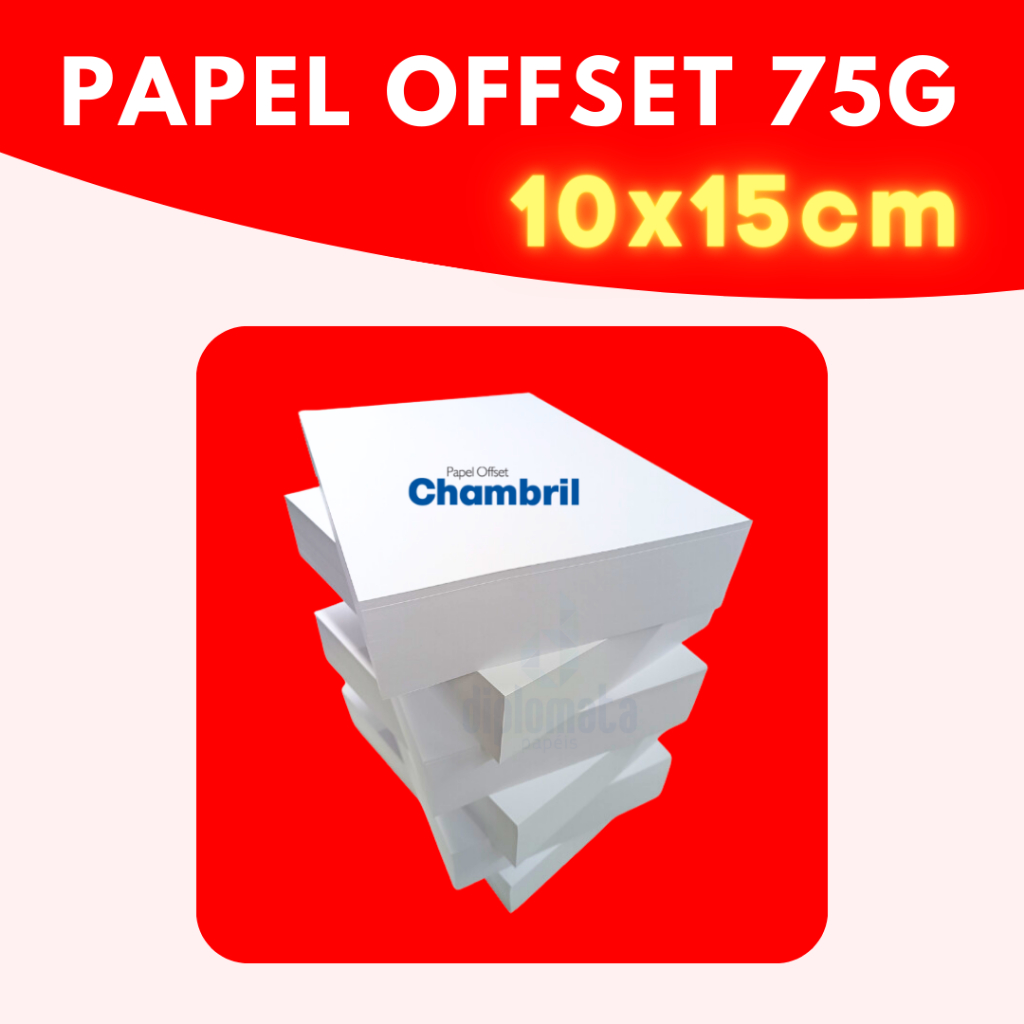 Offset Chambril 75g 10x15cm 500 Fls Papel Branco Sulfite 10x15 Cm Não é A4 A5 A6 A7 Etc 3475