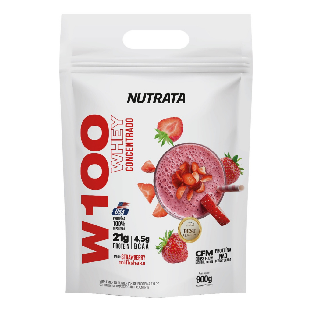 Whey Concentrado W100 Refil 900g – Nutrata