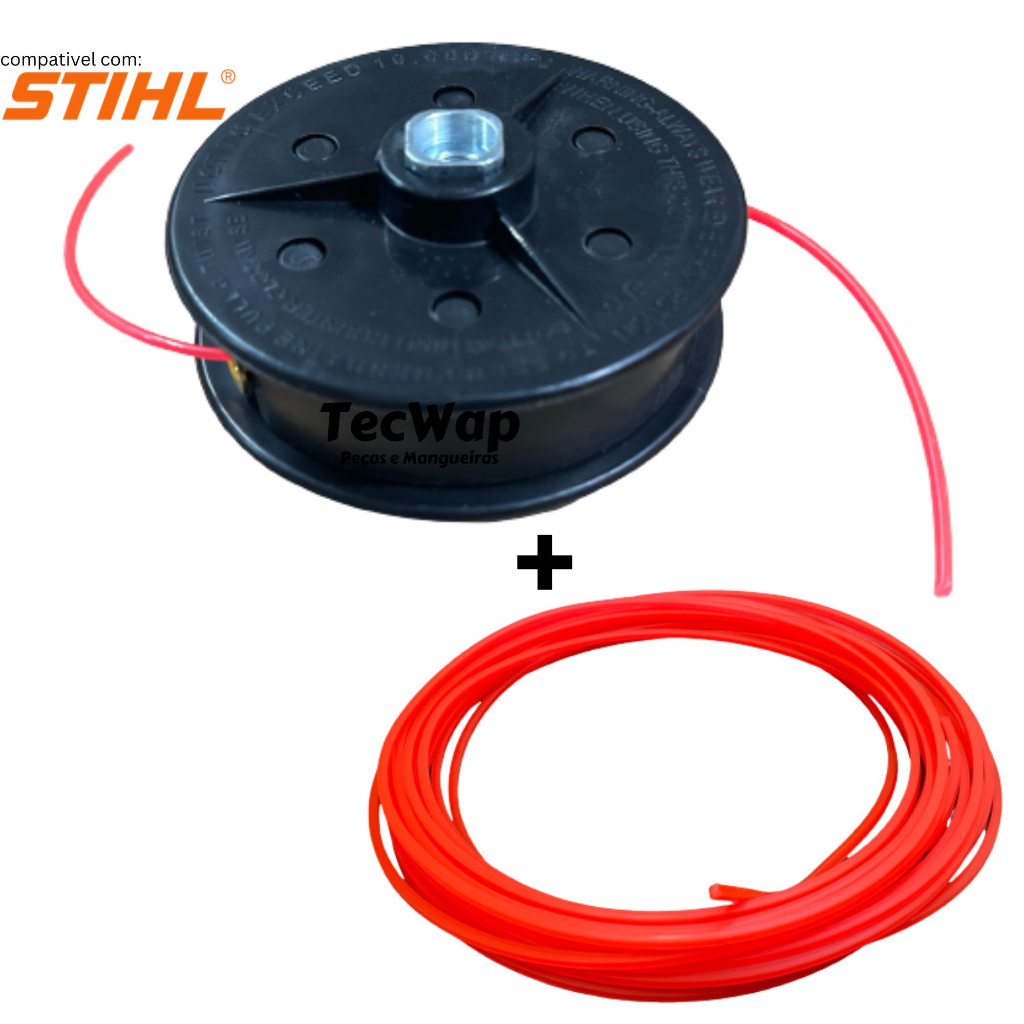Kit Carretel Nylon Roçadeira + 10 Metros de Nylon para FS 160 FS 220 FS ...