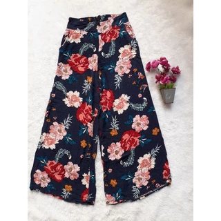 calça pantalona feminina cintura alta florida