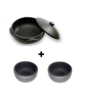 Panela De Barro Capixaba 5 Litros + 2 Cumbucas De 500 ml