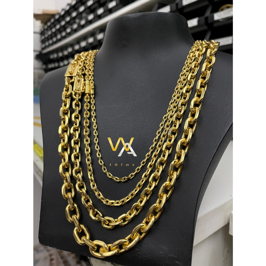 Corrente Cadeado Quina 3mm Corrente Cadeado Quina 5mm Corrente