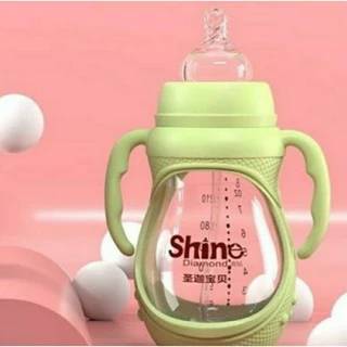 Mamadeira de vidro resistente com bico de silicone anti colicas 150ml Higiênica