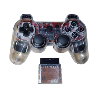 Controle Playstation Ps2 E Ps1 Sem Fio Translúcido Novo