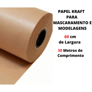 Papel Kraft 80g Com 90cm De Largura x 50 Metros Monolúcido