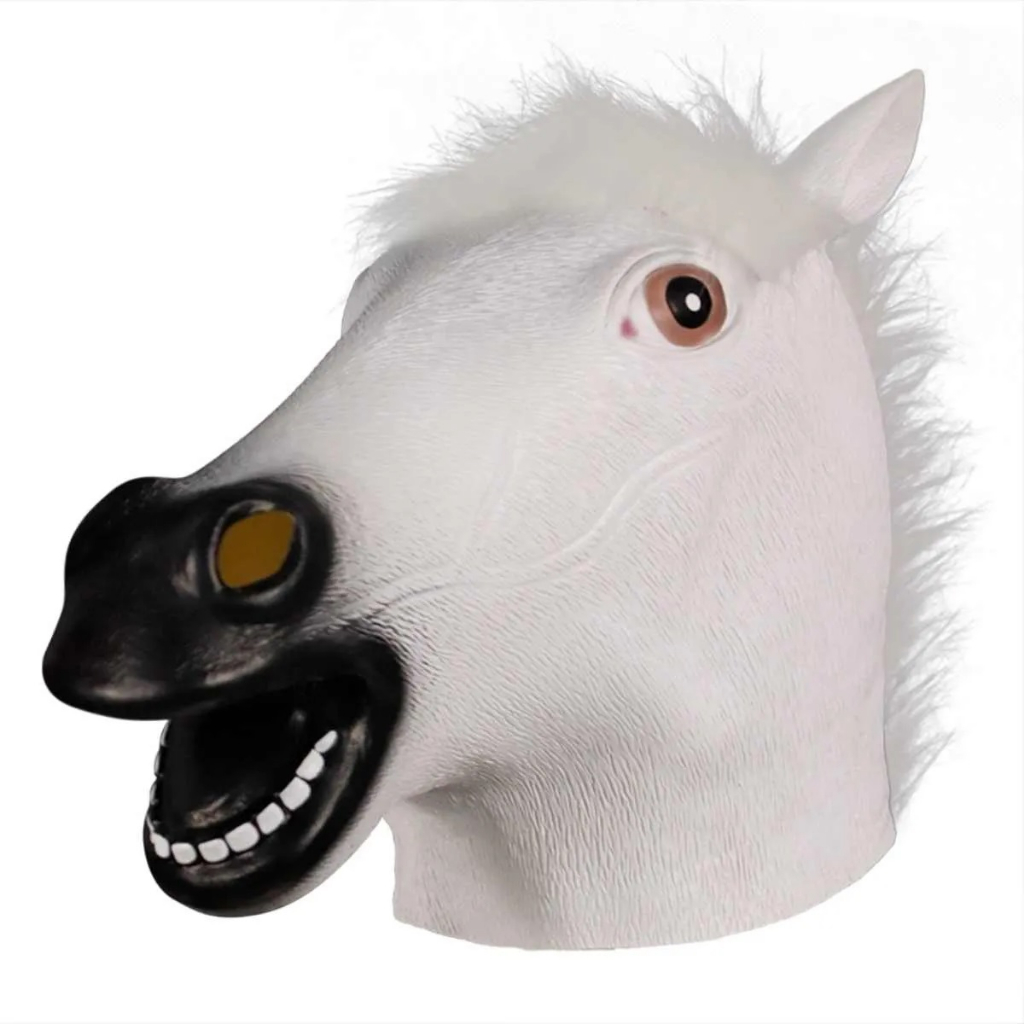 Mascara Cabeça De Cavalo Realista - Carnaval, Festa Cor Branca