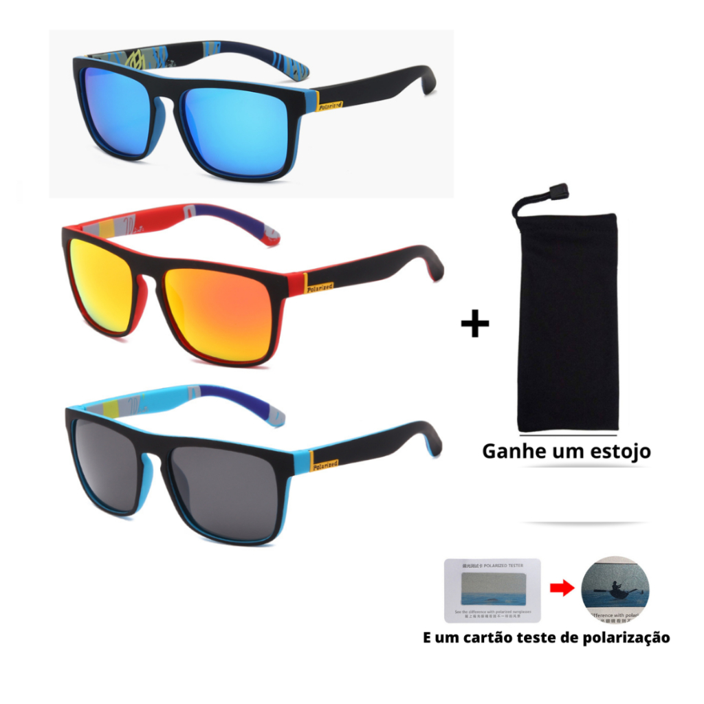 Óculos de sol escuro masculino feminino polarizado uv 400