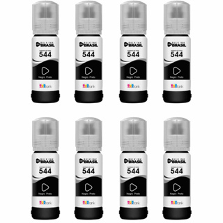 Kit 08 Tintas Compatível Epson L3110 L3150 L3210 L3250 T544 BK