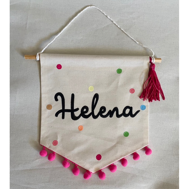 Flâmula com Nome Personalizado | Decoração boho minimalista maternidade