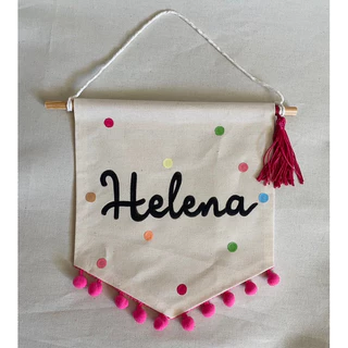 Flâmula com Nome Personalizado | Decoração boho minimalista maternidade