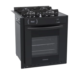 Fogão de Embutir Venax Gaudi Prisma 4 Bocas Preto Bivolt
