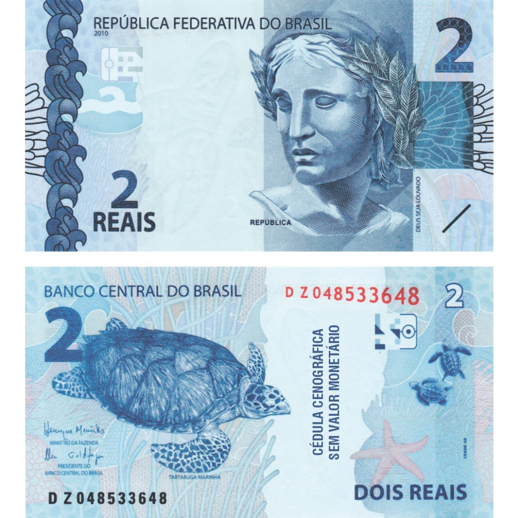 Nota 2 Reais Tamanho Real Kit contem 50 Unidades Notas Brinquedos ...
