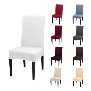 Kit 6 Capas De Cadeira de jantar em Malha Com Elástico